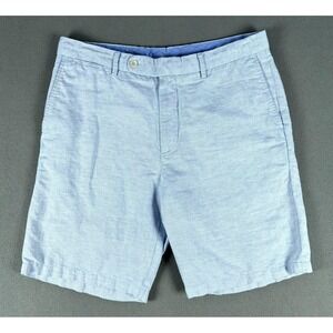 Peter Millar Shorts Mens 34 Blue Seaside Linen Blend Quiet Luxury Minimalist